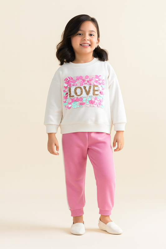 Chuto Club girls’ fleece sequence  sweatsuit