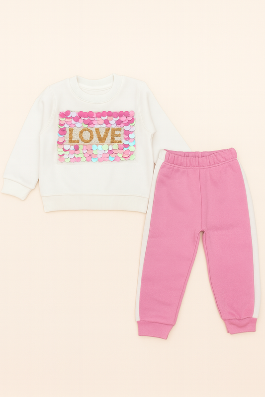 Chuto Club girls’ fleece sequence  sweatsuit